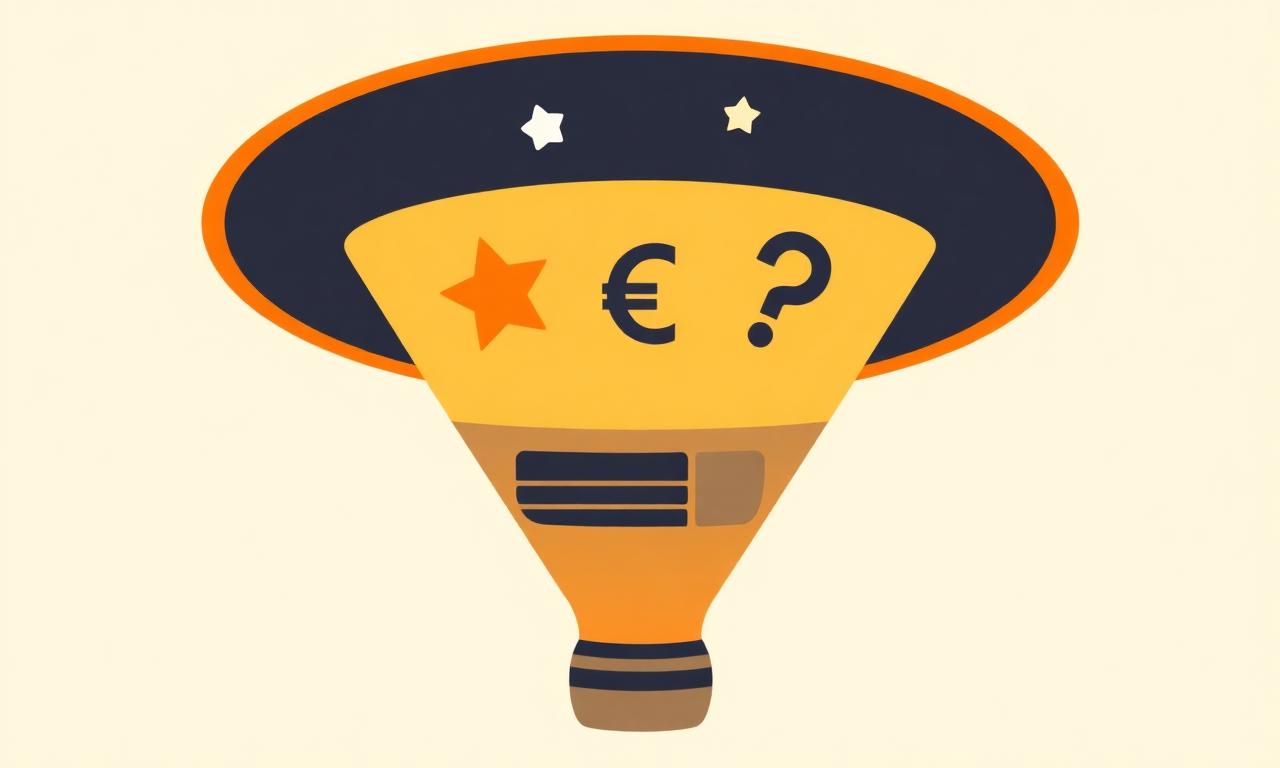 Illustratie van een trechter die leads filtert op kwaliteit