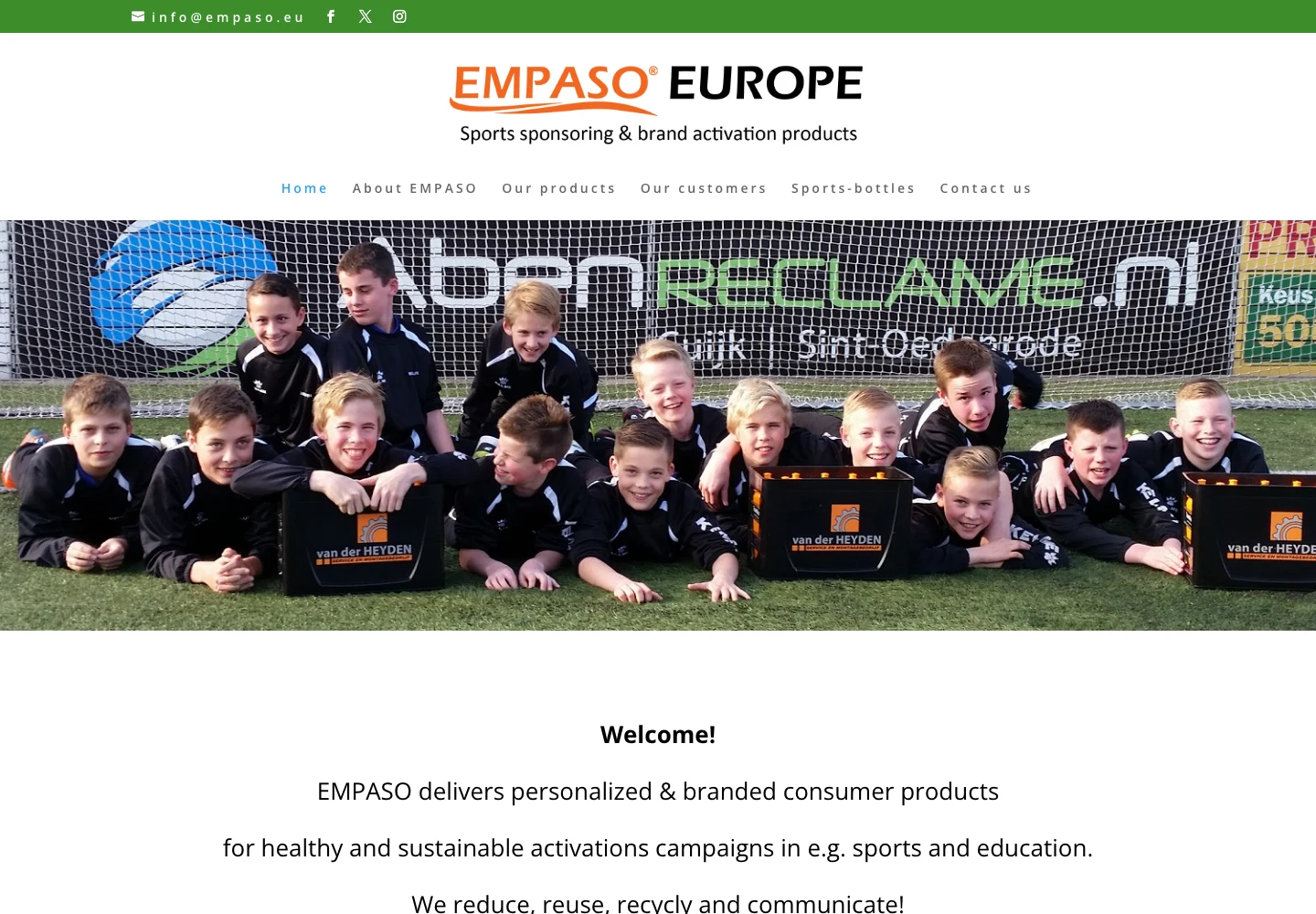 De oorspronkelijke Empaso-homepage, vastgelegd vanaf de oude WordPress-hosting