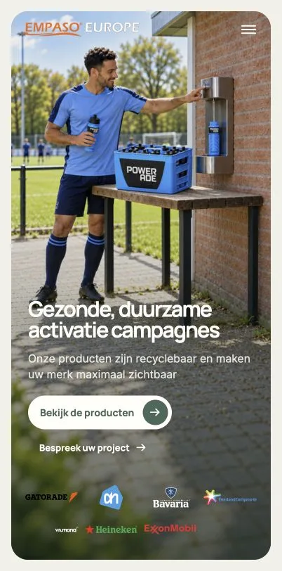 Mobiele website voor Empaso