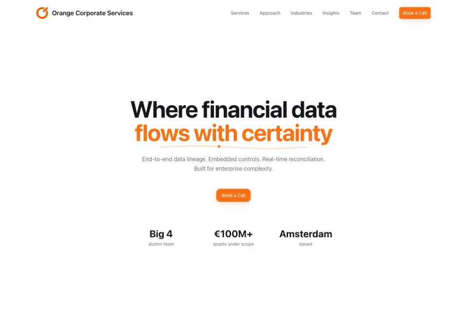 Websiteontwerp voor Orange Corporate Services