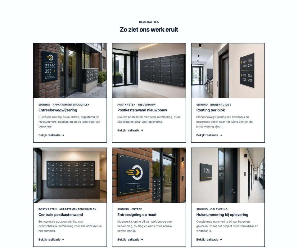 De projectvoorbeelden op de BBL Direct-website